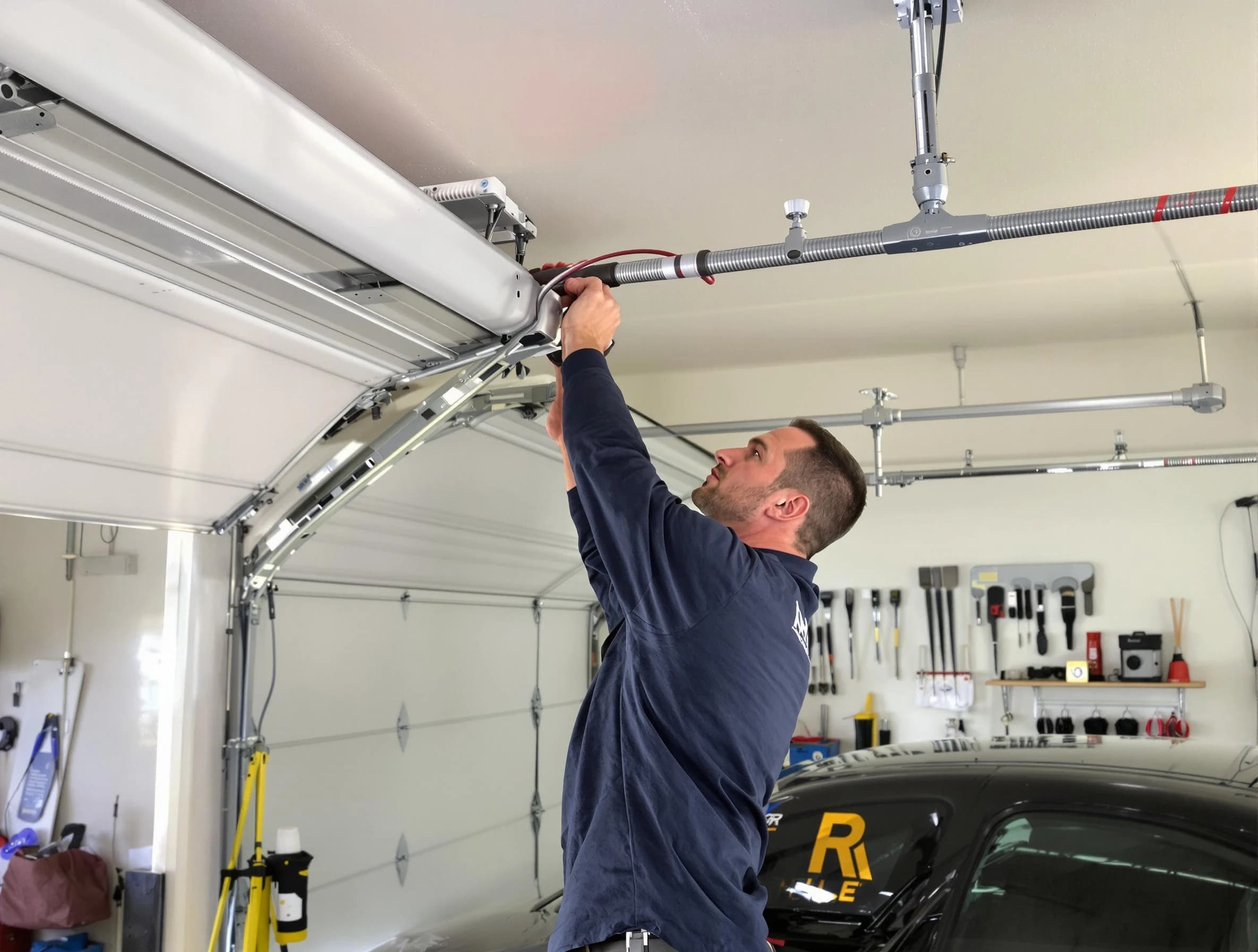 Wellsville Garage Door Repair technician performing garage door cable repair in Wellsville