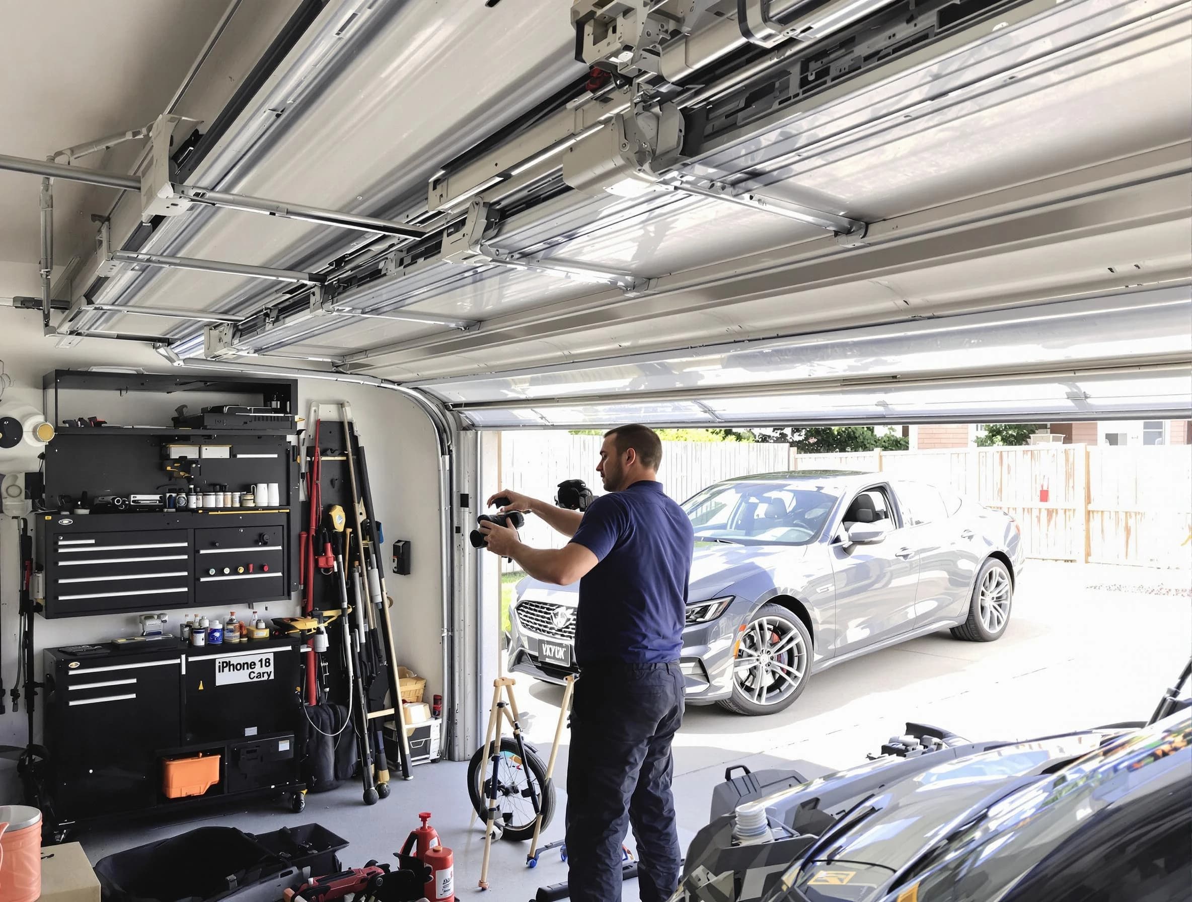 Wellsville Garage Door Repair technician fixing noisy garage door in Wellsville