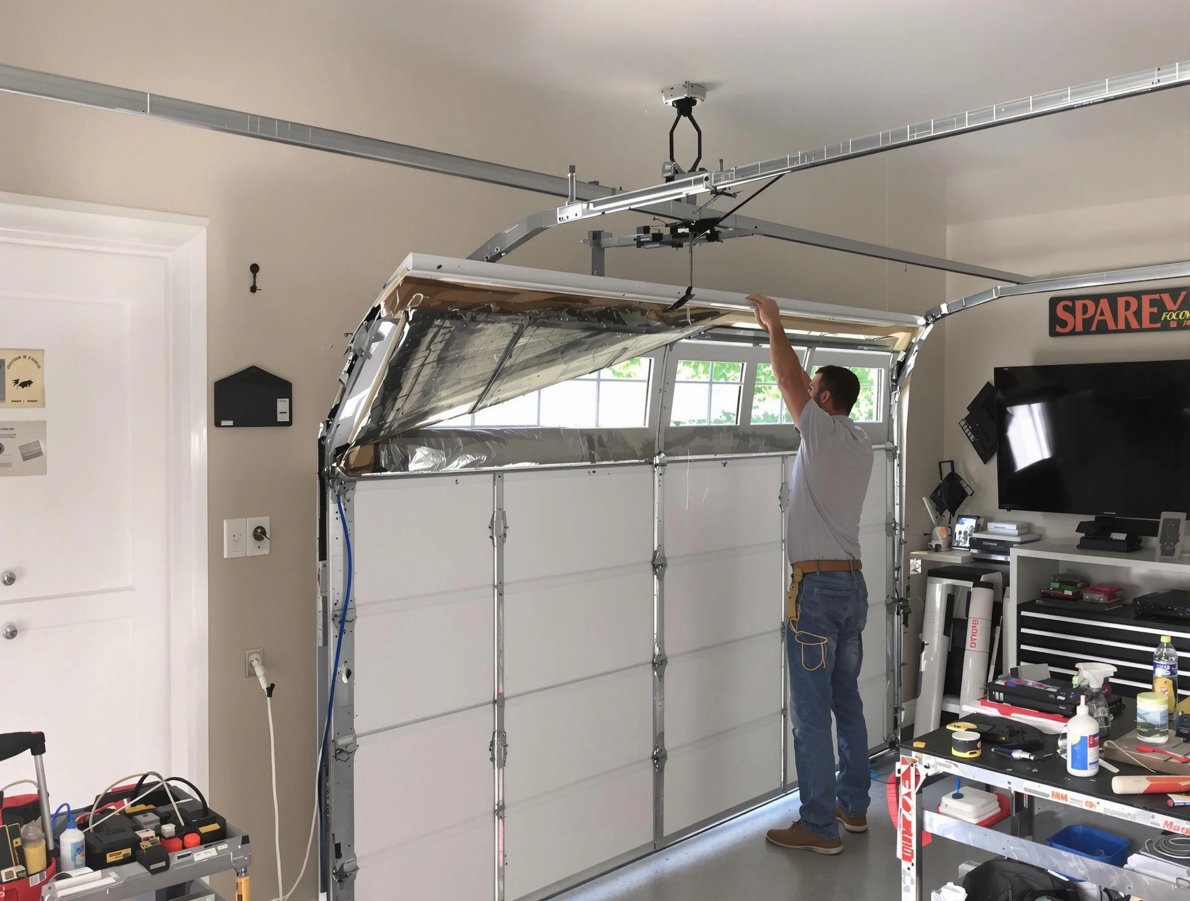 Garage door section replacement by Wellsville Garage Door Repair in Wellsville
